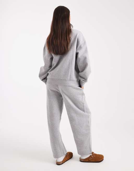 ASOS DESIGN - Joggers con gamba a cilindro grigio mélange con interno spazzolato, 2 di 5