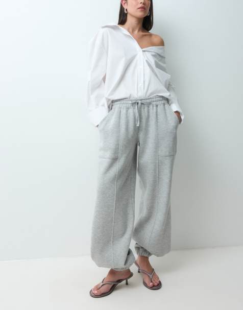 ASOS DESIGN joggers con profili e fondo elasticizzato in grigio mélange - view 1