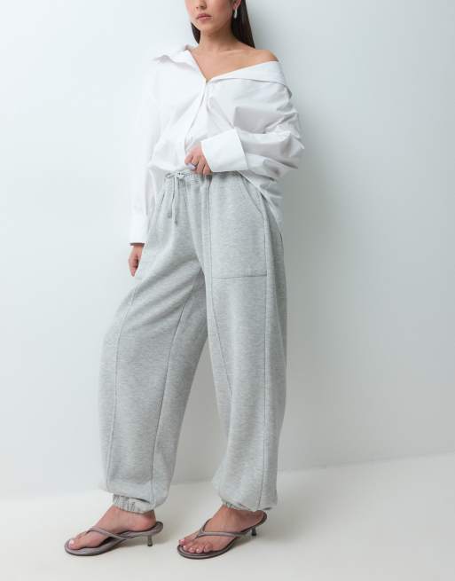 ASOS DESIGN joggers con profili e fondo elasticizzato in grigio mélange, 5 di 5
