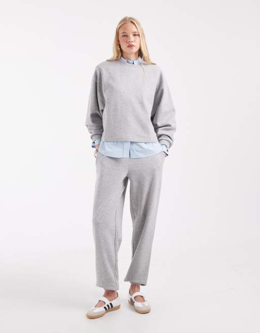 ASOS DESIGN - joggers con puño vuelta en gris jaspeado, 2 de 5