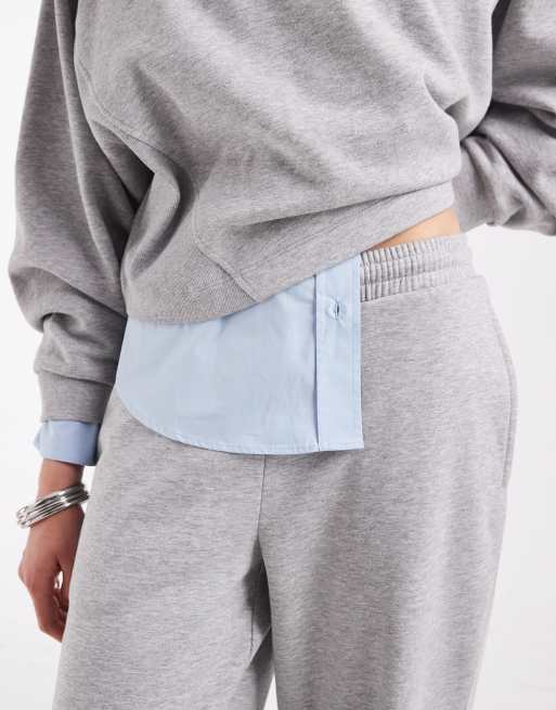ASOS DESIGN - joggers con puño vuelta en gris jaspeado, 3 de 5