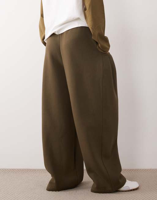 ASOS DESIGN joggers coupe barrel à plis en kaki, 3 de 5