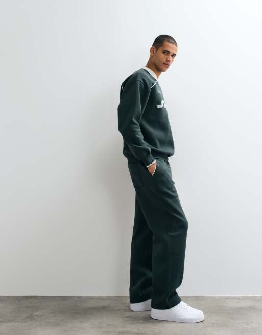 ASOS DESIGN - joggers de pernera ancha con vivo en verde abeto oscuro, 3 de 5
