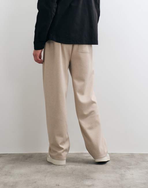 ASOS DESIGN - joggers de sarga de algodón de pernera ancha en beige, 5 de 5