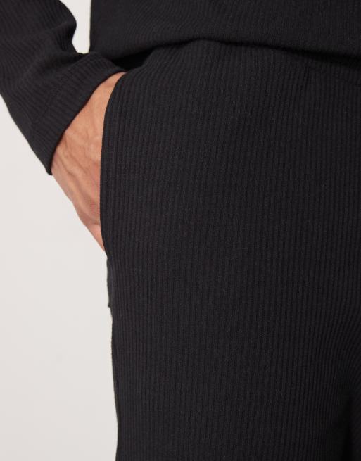 ASOS DESIGN - Joggers dritti nero slavato a coste in coordinato, 5 di 5
