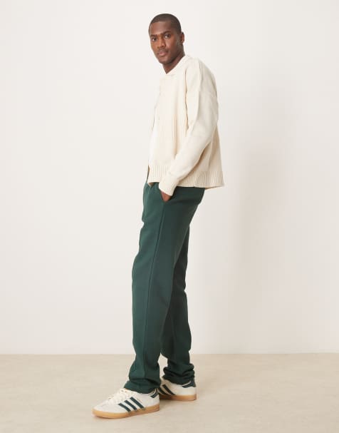 ASOS DESIGN - Joggers dritti verdi con pinces in coordinato - view 1
