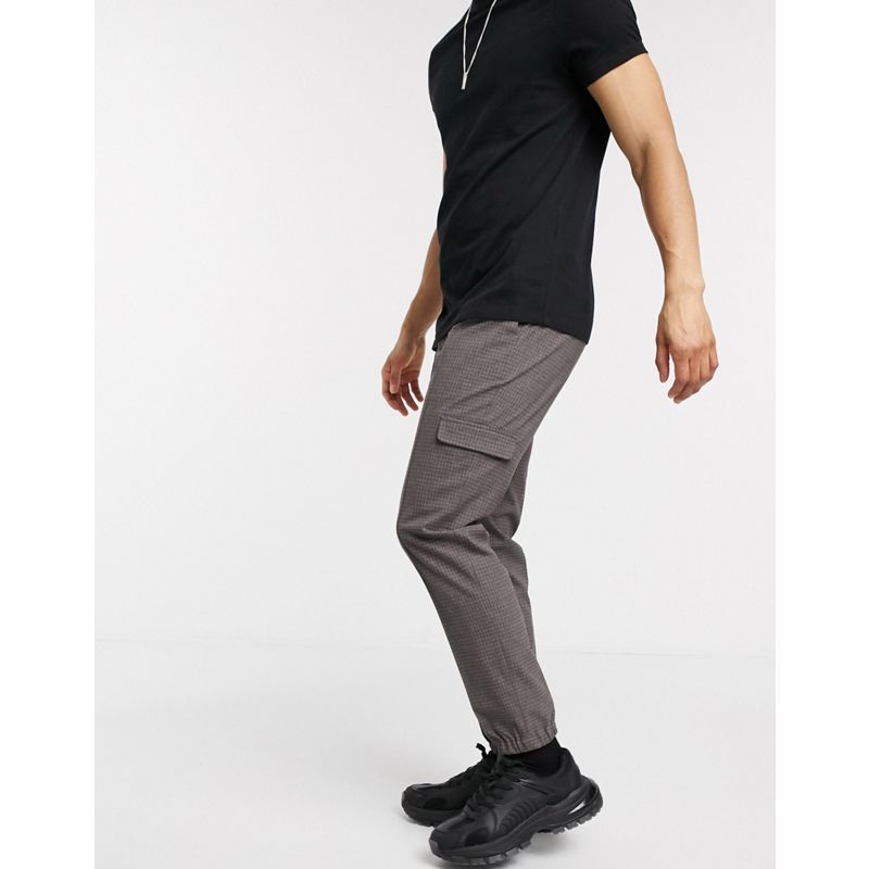 Uomo aQA2r DESIGN - Joggers eleganti skinny grigio a quadri