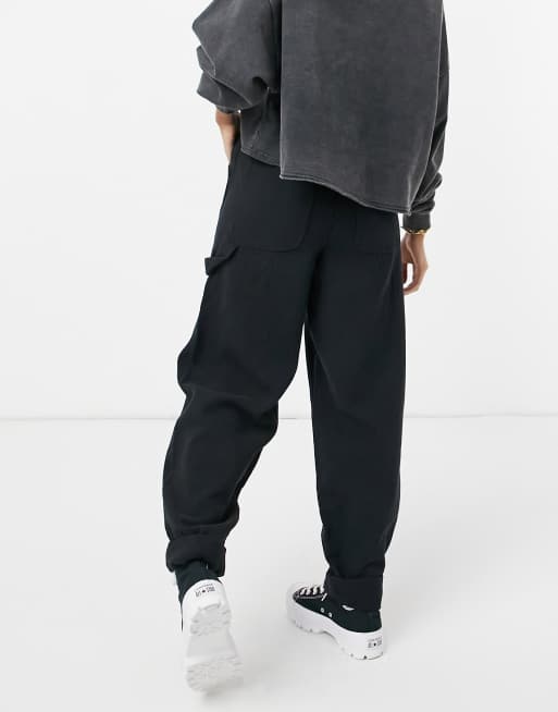 ASOS DESIGN - Joggers extra larghi in mussola nera, 2 di 4