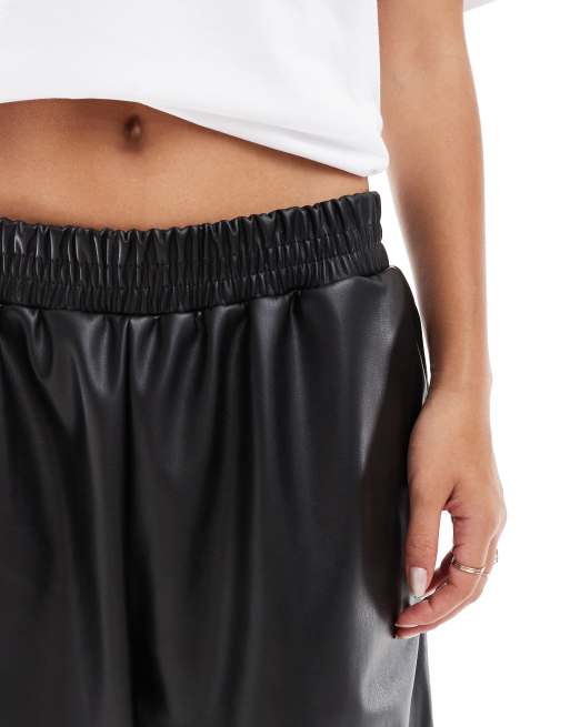 Elastic Jogger Ecopelle ASOS DESIGN Joggers In Ecopelle PU Neri