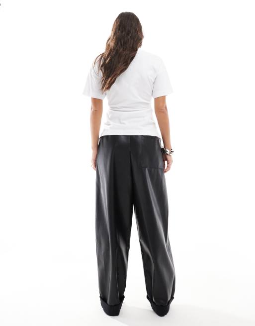 Pantalone Palazzo Jogger Ecopelle ASOS DESIGN Joggers In Ecopelle