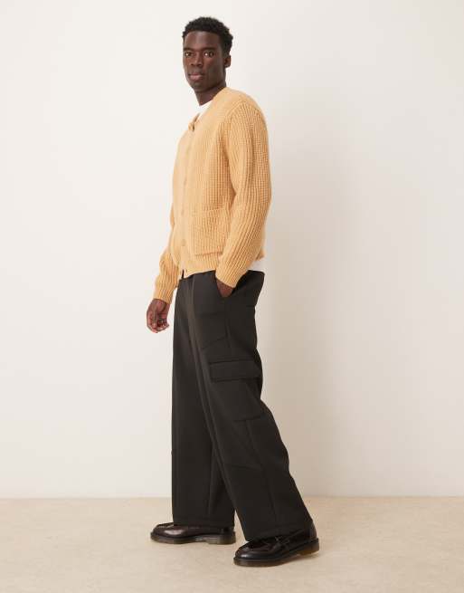ASOS DESIGN - Joggers larghi a palloncino in tessuto scuba neri