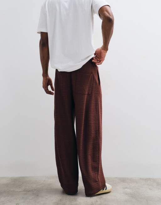 ASOS DESIGN - Joggers marrones extragrandes de corte globo de tejido texturizado, 5 de 5