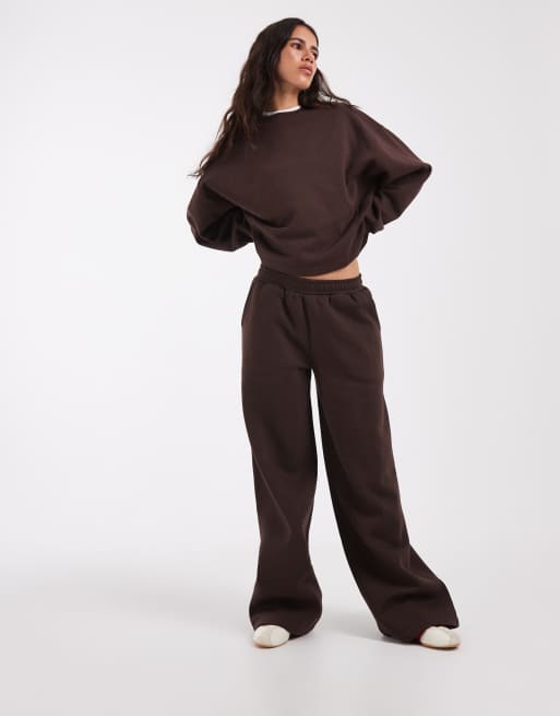 ASOS DESIGN - Mix og match - Brunt joggingsæt med børstet inderside, 3 af 4