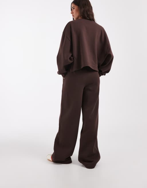 ASOS DESIGN joggers med brede ben i brun, 5 af 5