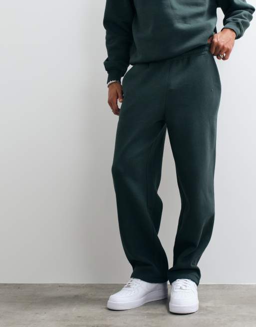 ASOS DESIGN joggers med brede ben og piping i mørkeste gran, 2 af 5