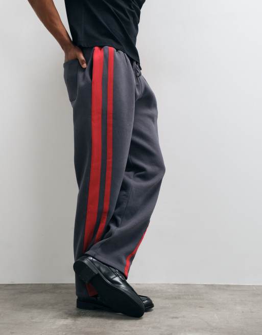 ASOS DESIGN joggers med raka ben och vävda band i kolgrå bomullsblandning, 2 av 5