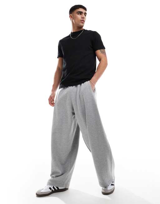 ASOS DESIGN - Joggers oversize a palloncino color grigio mélange con stampa