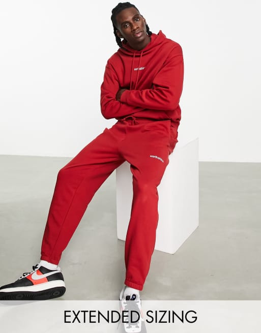 ASOS DESIGN - Joggers oversize bordeaux con stampa con testo in coordinato