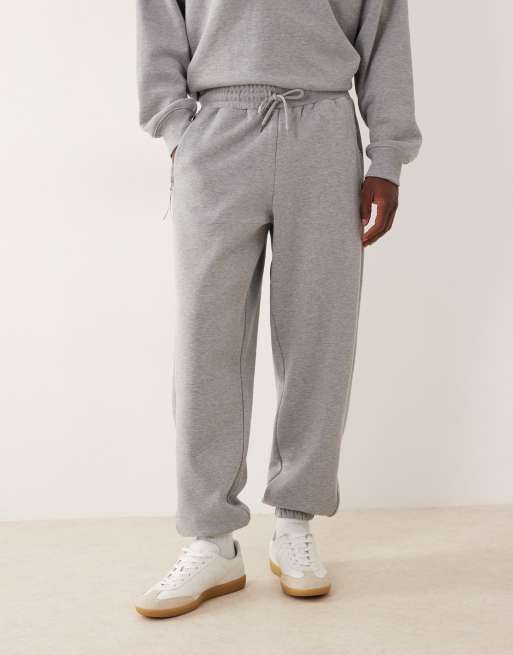 ASOS DESIGN - Joggers oversize color grigio mélange in coordinato