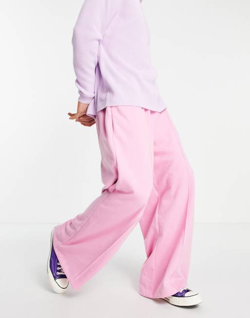 ASOS DESIGN - Joggers oversize con fondo ampio e pinces rosa, 4 di 4