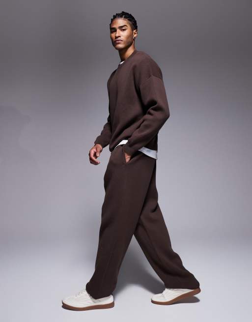 ASOS DESIGN - Joggers oversize in maglia marroni, 3 di 5