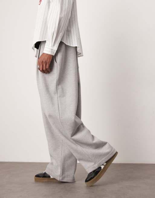 ASOS DESIGN - Joggers oversize pensanti a fondo ampio grigio mélange, 2 di 5