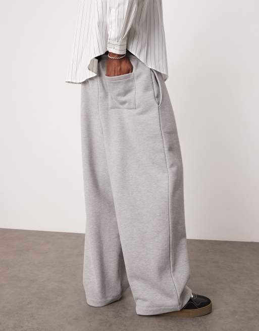 ASOS DESIGN - Joggers oversize pensanti a fondo ampio grigio mélange, 4 di 5