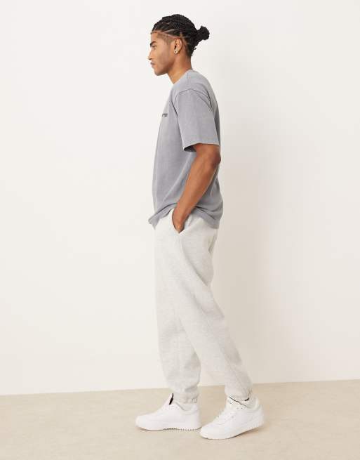 ASOS DESIGN - Joggers oversize pesanti in tessuto stile scuba ghiaccio mélange, 2 di 5