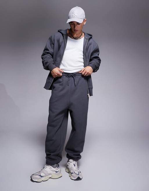 ASOS DESIGN - Joggers oversize premium pesanti color antracite 400 gsm