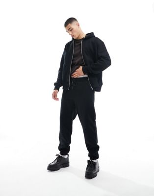 ASOS DESIGN tapered heavyweight joggers in black - ASOS Price Checker