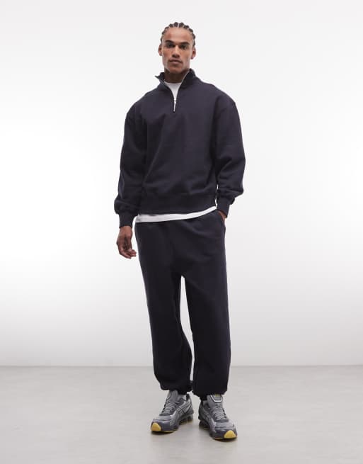 ASOS DESIGN - Joggers premium oversize color blu navy da 400 g/m²