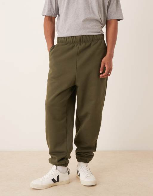 ASOS DESIGN - Joggers premium oversize in tessuto pesante da 400 g/m² verde scuro, 2 di 5