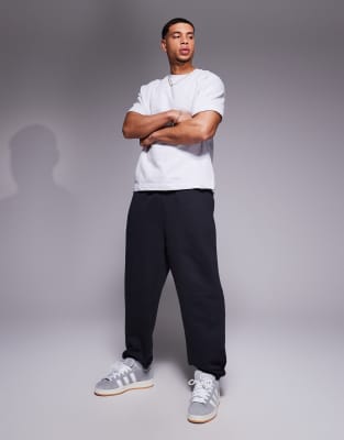 ASOS DESIGN - Joggers premium oversize in tessuto pesante da 400 gsm color ossidiana