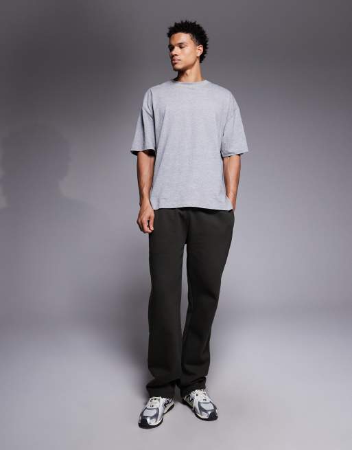 ASOS DESIGN - Joggers premium pesanti 400 g/m² verde scuro a gamba dritta , 2 di 5