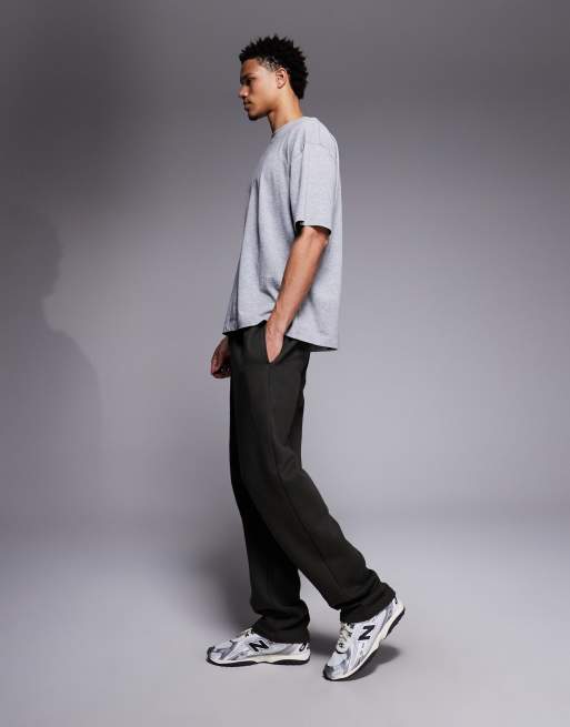 ASOS DESIGN - Joggers premium pesanti 400 g/m² verde scuro a gamba dritta , 3 di 5