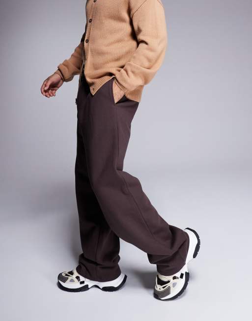 ASOS DESIGN - Joggers premium pesanti 400 gsm a fondo ampio marroni, 4 di 5