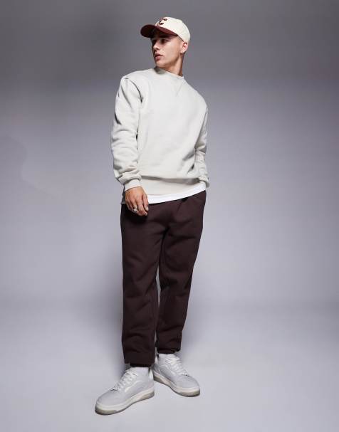 ASOS DESIGN - Joggers premium pesanti 400 gsm affusolati marrone scuro - view 1