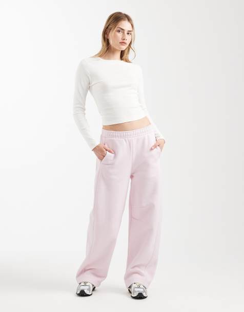 ASOS DESIGN - Joggers premium pesanti da 500 gsm con cuciture e gamba bombata rosa - view 1