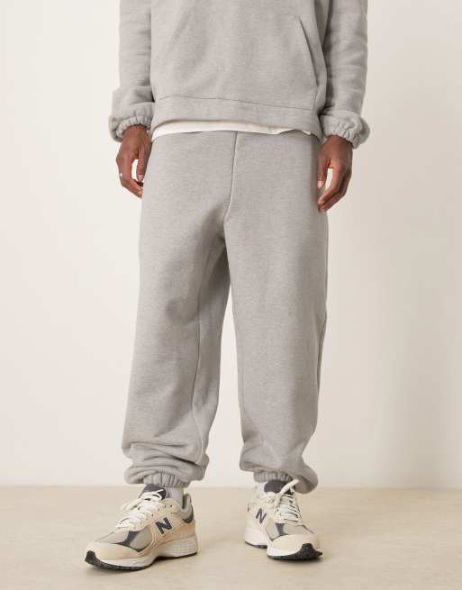 ASOS DESIGN - Joggers premium pesanti oversize grigio mélange 650 gsm in coordinato, 2 di 5