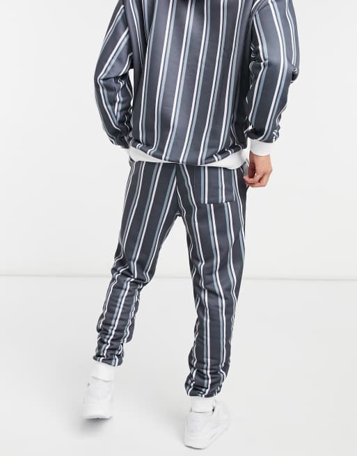 ASOS DESIGN - Joggers skinny con stampa a righe in coordinato, 2 di 4