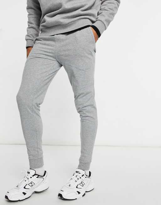 ASOS DESIGN - Joggers skinny leggeri grigio mélange, 4 di 4