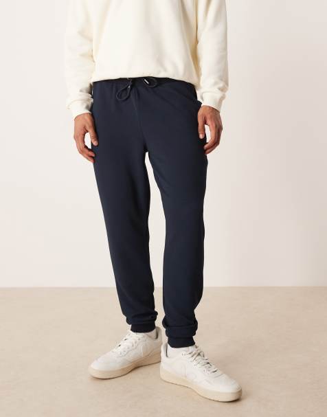 ASOS DESIGN - Joggers slim blu navy testurizzati jacquard - view 1