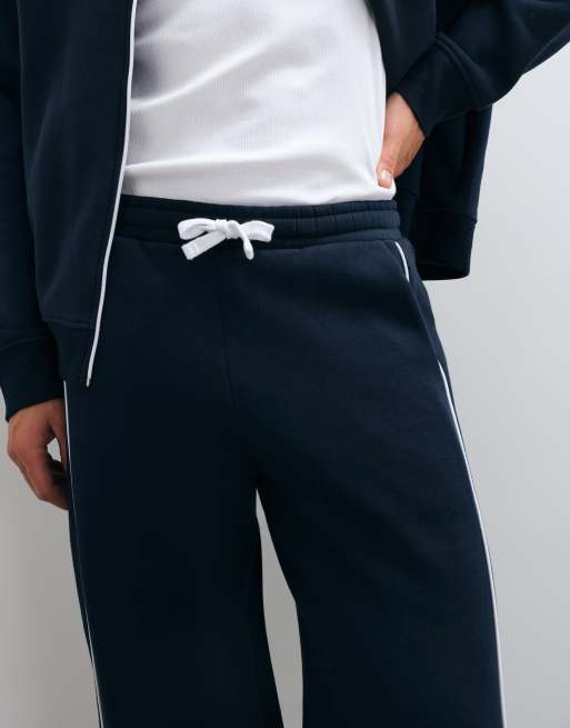 ASOS DESIGN joggerset i cocoon-modell med kantband i marinblått, 4 av 5