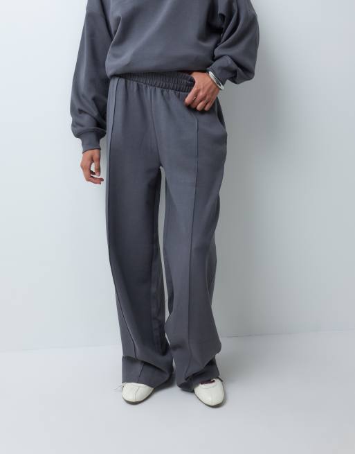 ASOS DESIGN joggersy interlock z zakładką w grafitowym szarym, 5 z 5