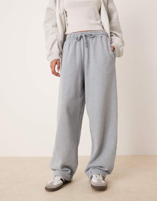 ASOS DESIGN – Joggersy oversize w spranym niebieskim kolorze z podwijanymi nogawkami, 4 z 5