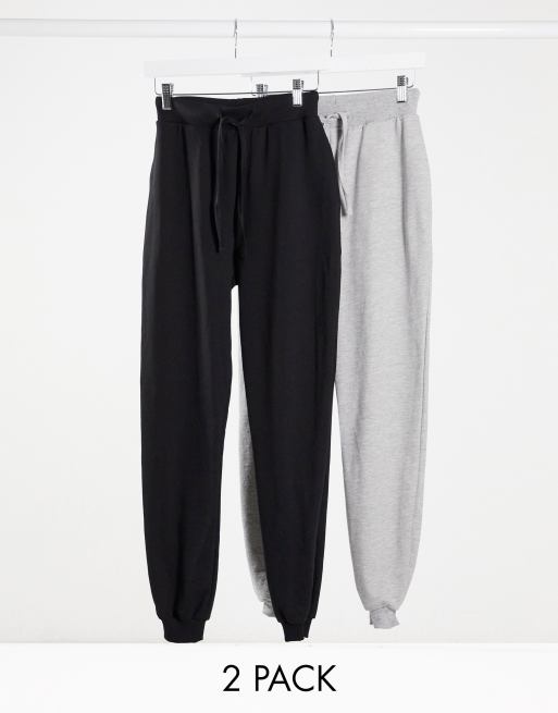 ASOS DESIGN – Joggersy wiązane w talii basic –Zestaw 2 sztuk – W zestawie taniej