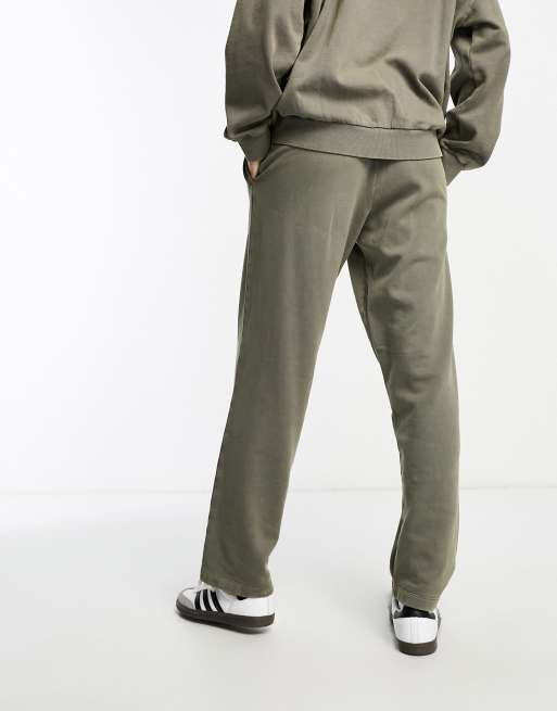 ASOS DESIGN – Joggersy z prostymi nogawkami w spranym odcieniu khaki, 3 z 4