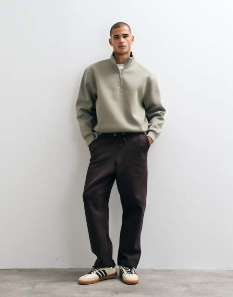 ASOS DESIGN joggery o luźnym, zwężanym kroju ze srebrnymi detalami w stylu scuba w kolorze torte - view 1