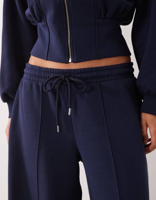 ASOS DESIGN joggery o prostych nogawkach, część zestawu, granatowe, 3 z 5