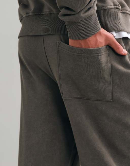 ASOS DESIGN joggery o prostych nogawkach, część zestawu, sprane, szare, 4 z 5